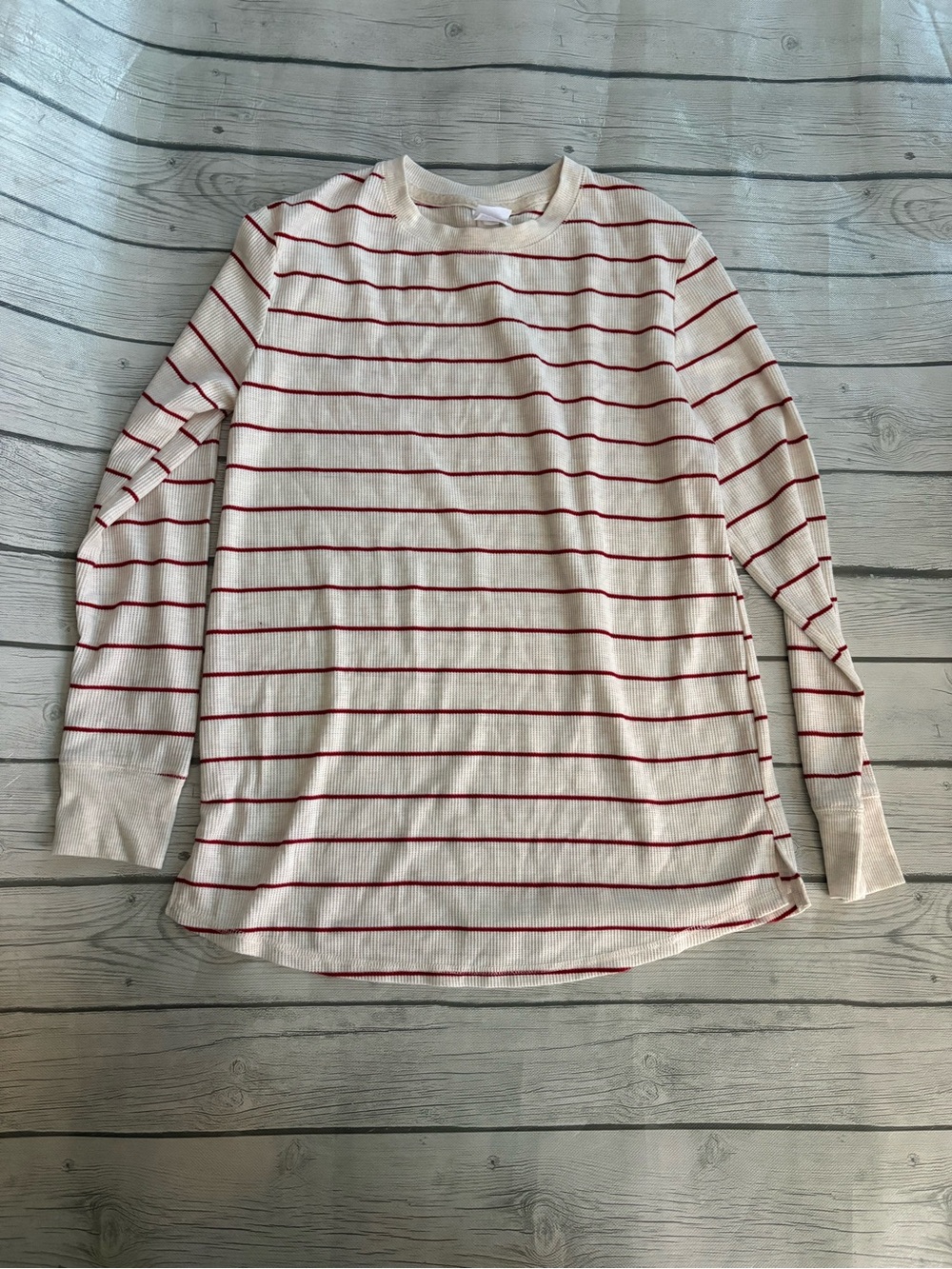 stars above Cream and Red Striped Pajama Set - Picture 2 of 4